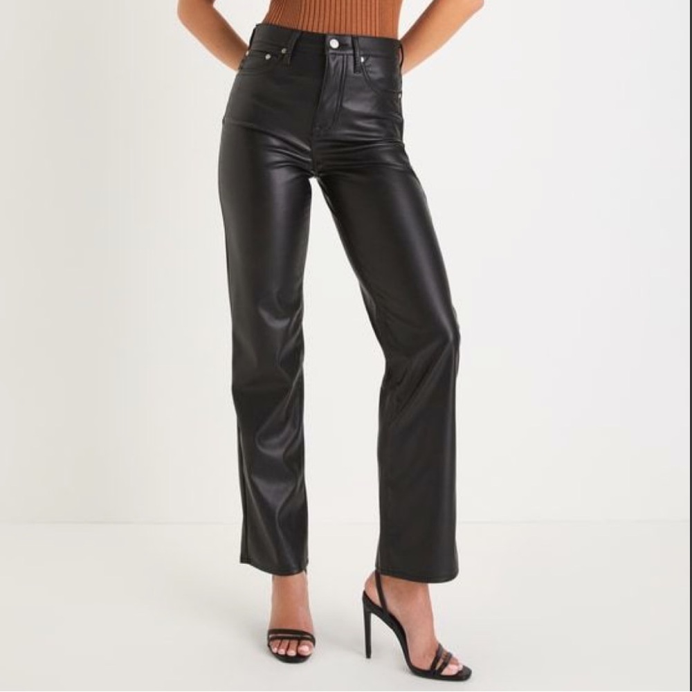 LAST CHANCE! Women's Abercrombie & Fitch Straight Leg Faux Leather Pants